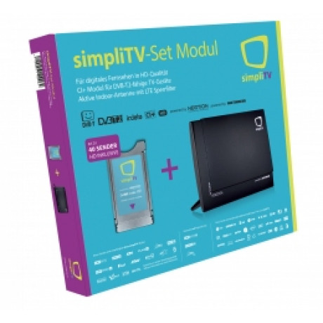 simpliTV Modul + Indoor Antenne - SET für DVB-T2 TV-Geräte und Receiver